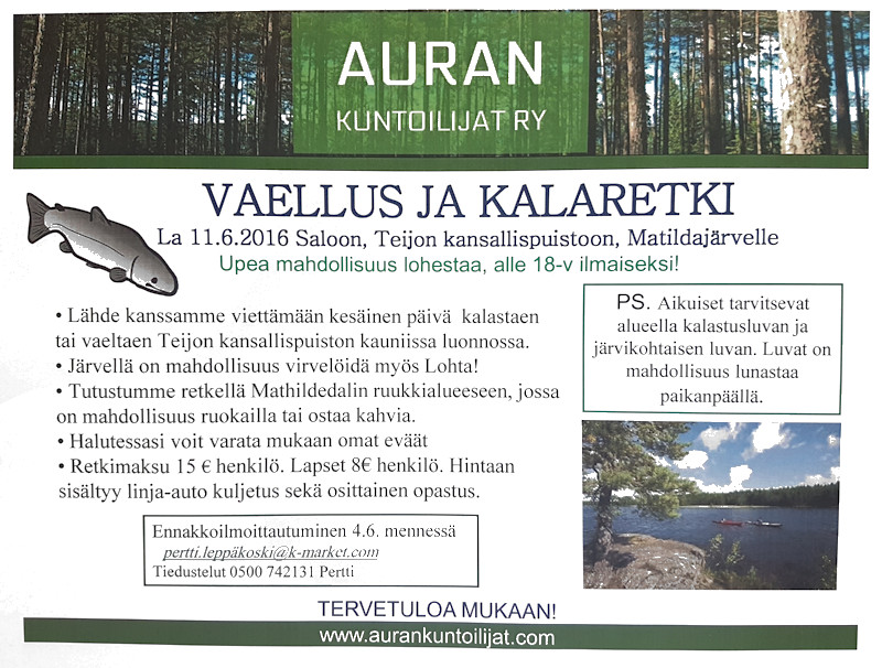 vaellus ja kalaretki 2016